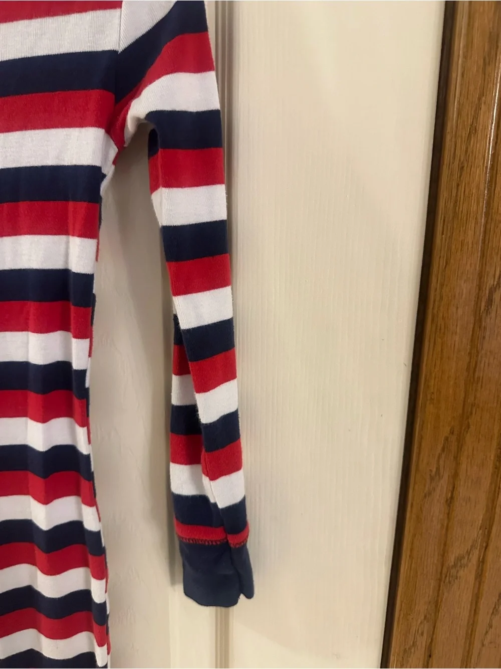 Old Navy Red, Navy and White Striped Kids One-Piece Pajama